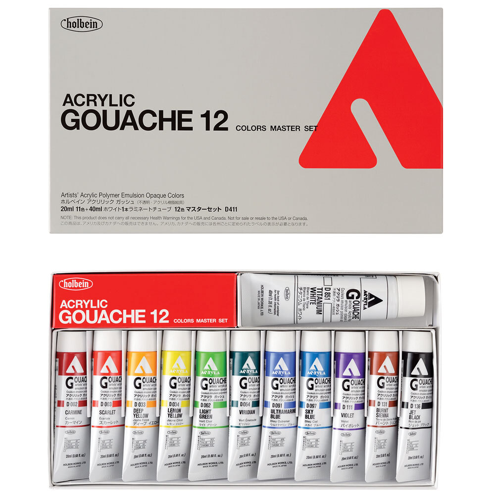 Holbein Artist Designers Gouache 15ml Set of 12 - Wet Paint