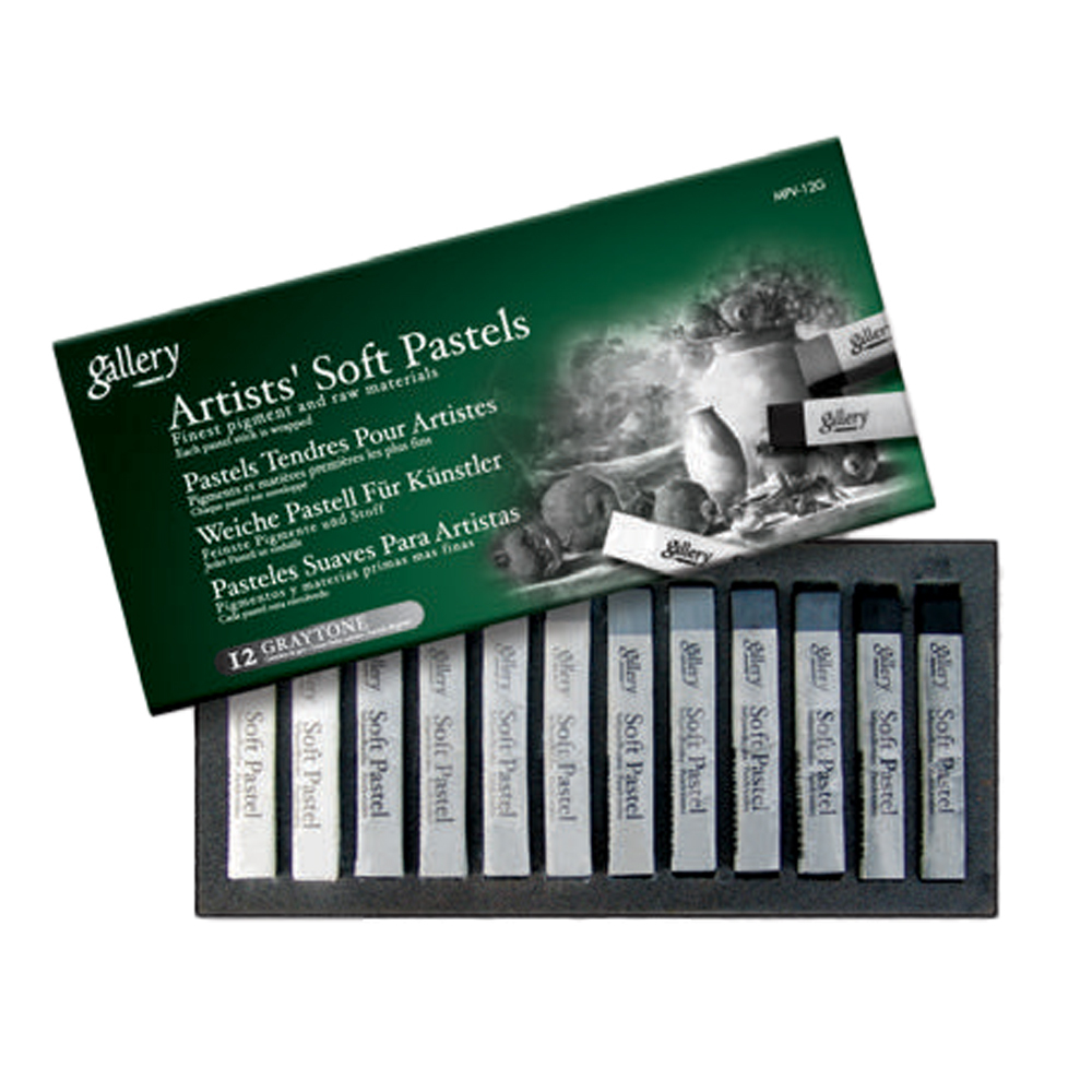 Mungyo Gallery Artists Soft Pastels - Set 12 Grey Tones