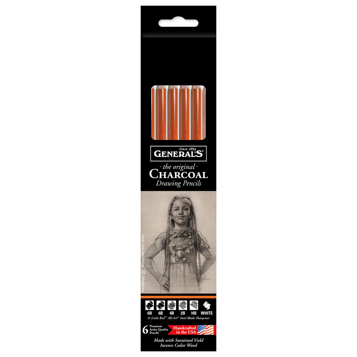 General's 557 Series Charcoal Pencil HB Charcoal Pencil Generals Hb