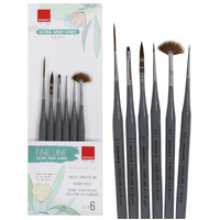 Isomars Fineline Ultra Mini Liner Brush Set - 6 Piece