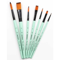 Canvaa Brush Round/Flat Set of 7 (Mint Handle)