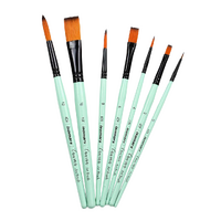 Canvaa Brush Round/Flat Set of 7 (Mint Handle)