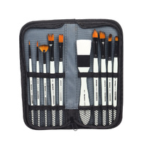 Professional Artist Brush Set of 10 (In Zipper Brush Case)