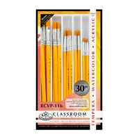 Classroom Value Pk30 Gold Taklon Flat Brush Set