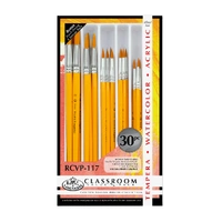 Classroom Value Pk30 Gold Taklon Round Brush Set