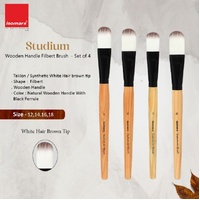 Isomars Studium Filbert Brush Set - 4 Piece Taklon