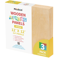 Meeden 3/4" Wooden Painting Board - 12" x 12" (Pkt 4)
