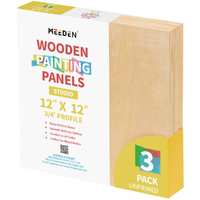 Meeden 3/4" Wooden Painting Board - 12" x 12" (Pkt 3)