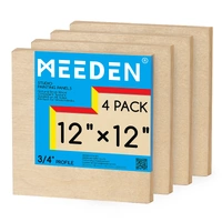 Meeden 3/4" Wooden Painting Board - 12" x 12" (Pkt 4)