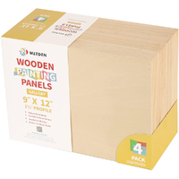 Meeden 1.5" Wooden Painting Board -  9" x 12" (Pkt 4)