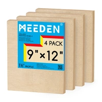 Meeden 1.5" Wooden Painting Board -  9" x 12" (Pkt 4)