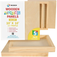 Meeden 1.5" Wooden Painting Board - 10" x 10" (Pkt 4)