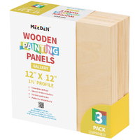 Meeden 1.5" Wooden Painting Board - 12" x 12" (Pkt 3)