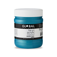 Global Fine Art Acrylic 500ml - Metallic Cyan