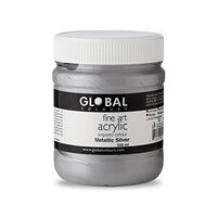 Global Fine Art Acrylic 500ml - Metallic Silver