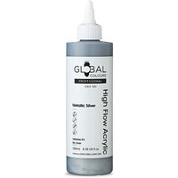 Global High Flow Acrylic 250ml - Metallic Silver