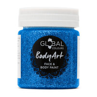 Global Body Art Glitter Gel 45ml - Blue Glitter                                                                       