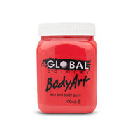 Global Body Art Paint 200ml - Brilliant Red                                                                   