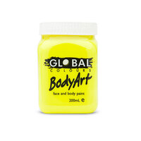 Global Body Art Paint 200ml - Neon Yellow                                                                