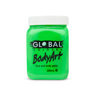 Global Body Art Paint 200ml - Neon Green                                                        
