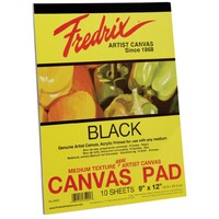Fredrix Black Canvas Pads - 12"x 16"                                                                    