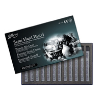 Mungyo Gallery Artists Semi-Hard Pastels - Set 12 Charcoal