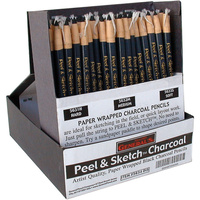 Generals Peel & Sketch Charcoal Pencils Display - #5634