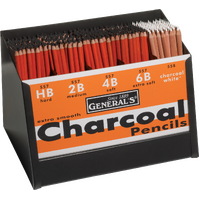 Generals Charcoal Pencil Display of 432 Singles (557-Dis)