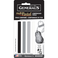 Generals Compressed Chalk Sticks Grey/White - #9408abp                                                    