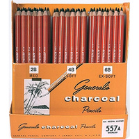 Generals Charcoal Pencil Display - #557-72